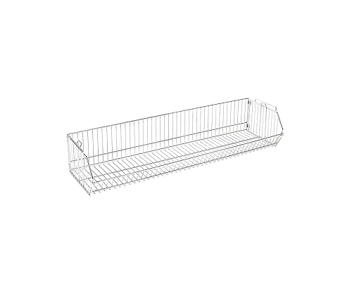 Quantum Storage Systems 1448BC Modular Stacking Basket, Chrome Finish, 14" W x 48" L x 9" H