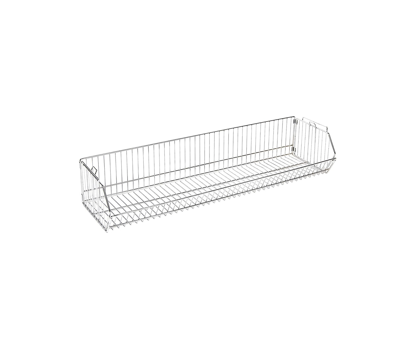 Quantum Storage Systems 1448BC Modular Stacking Basket, Chrome Finish, 14" W x 48" L x 9" H
