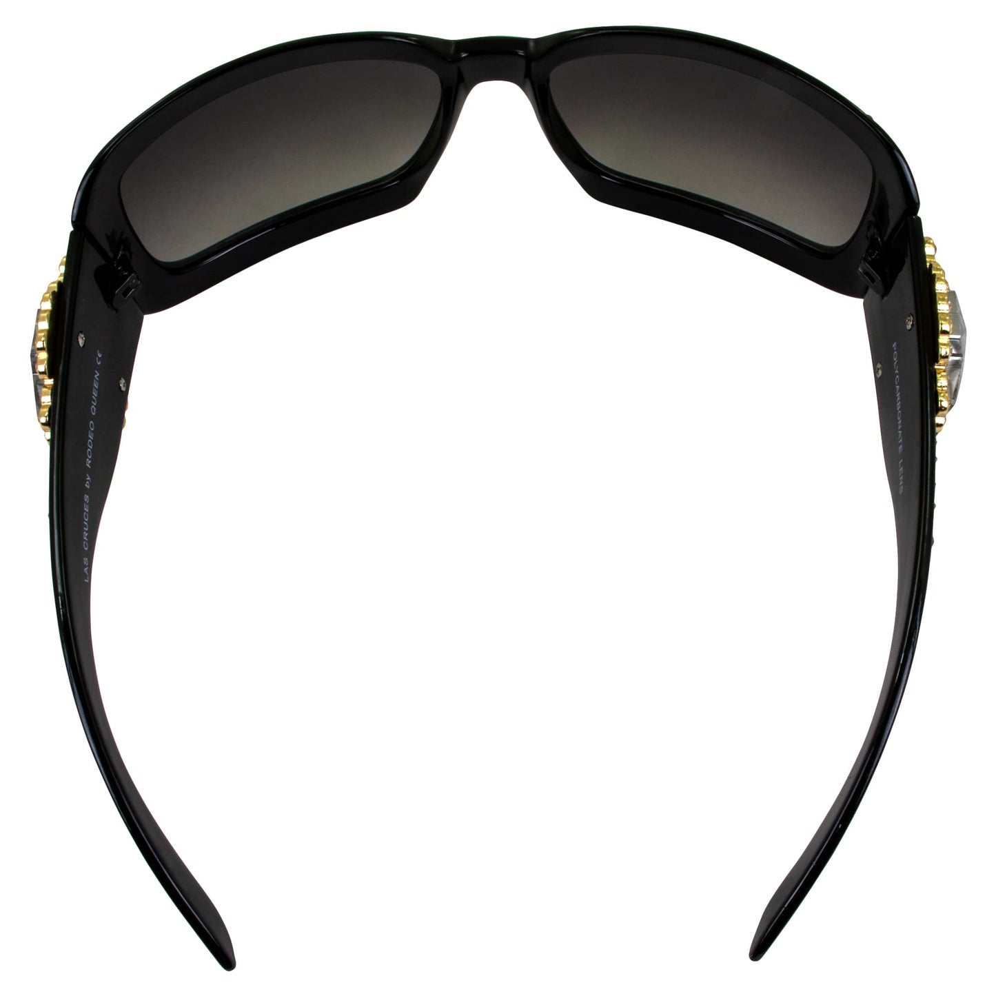 Rodeo Queen La Cruces Women’s Fashion Sunglasses Black Frame w/Bling Rhinestones & Smoke Gradient Lens
