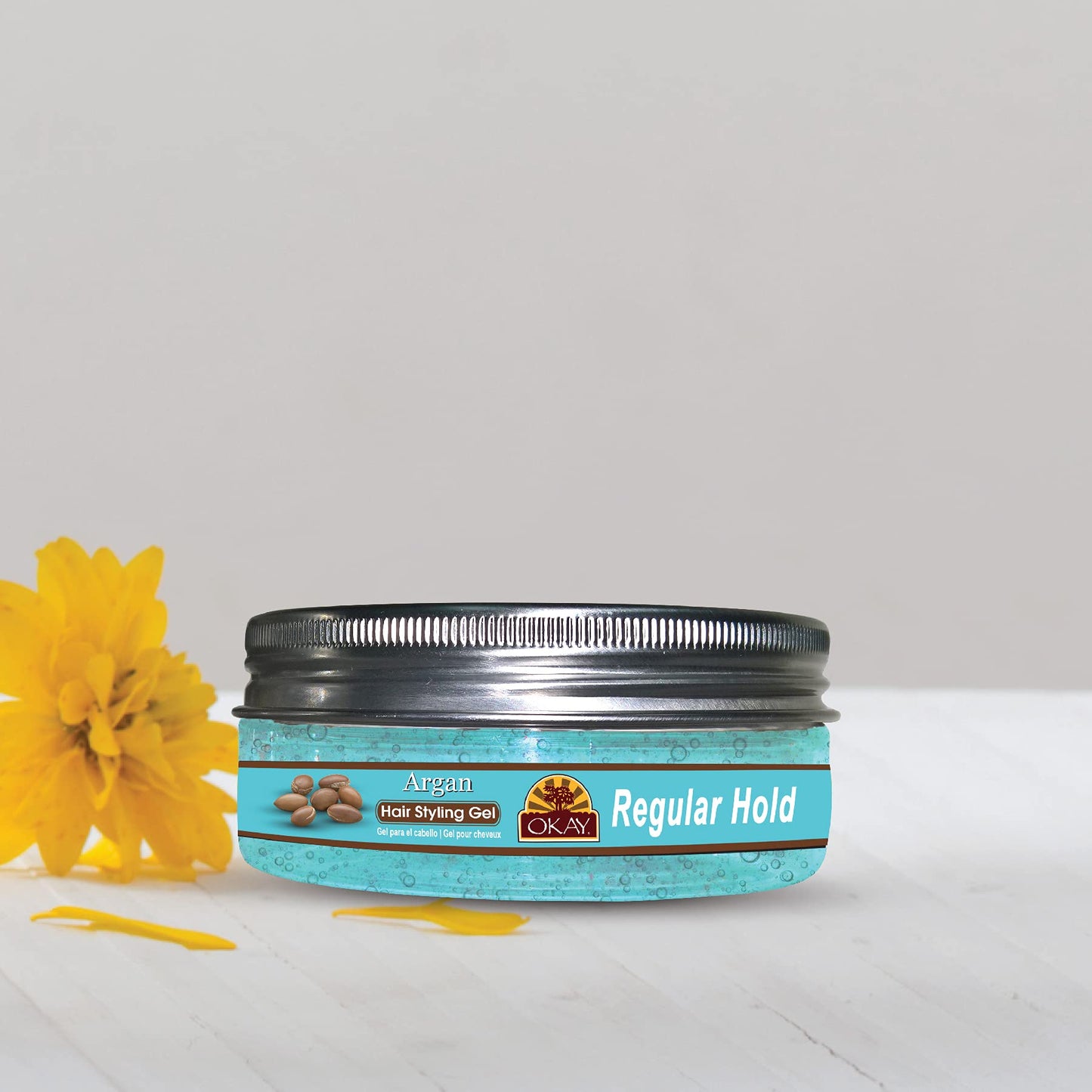Argan Hair Gel Regular Hold Healthy Conditioning Shine,Leaves Hair Smooth,Conditions Hair No flakes,No stick,No Itch,and Alcohol-Free,For All Hair