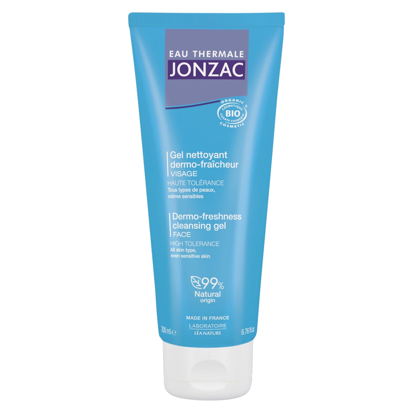 JONZAC Eau Thermale Rehydrate Organic Dermo Cleansing Gel - Gentle Daily Facial Cleanser - Sensitive Skin Approved - Leaves Skin Feeling Smooth