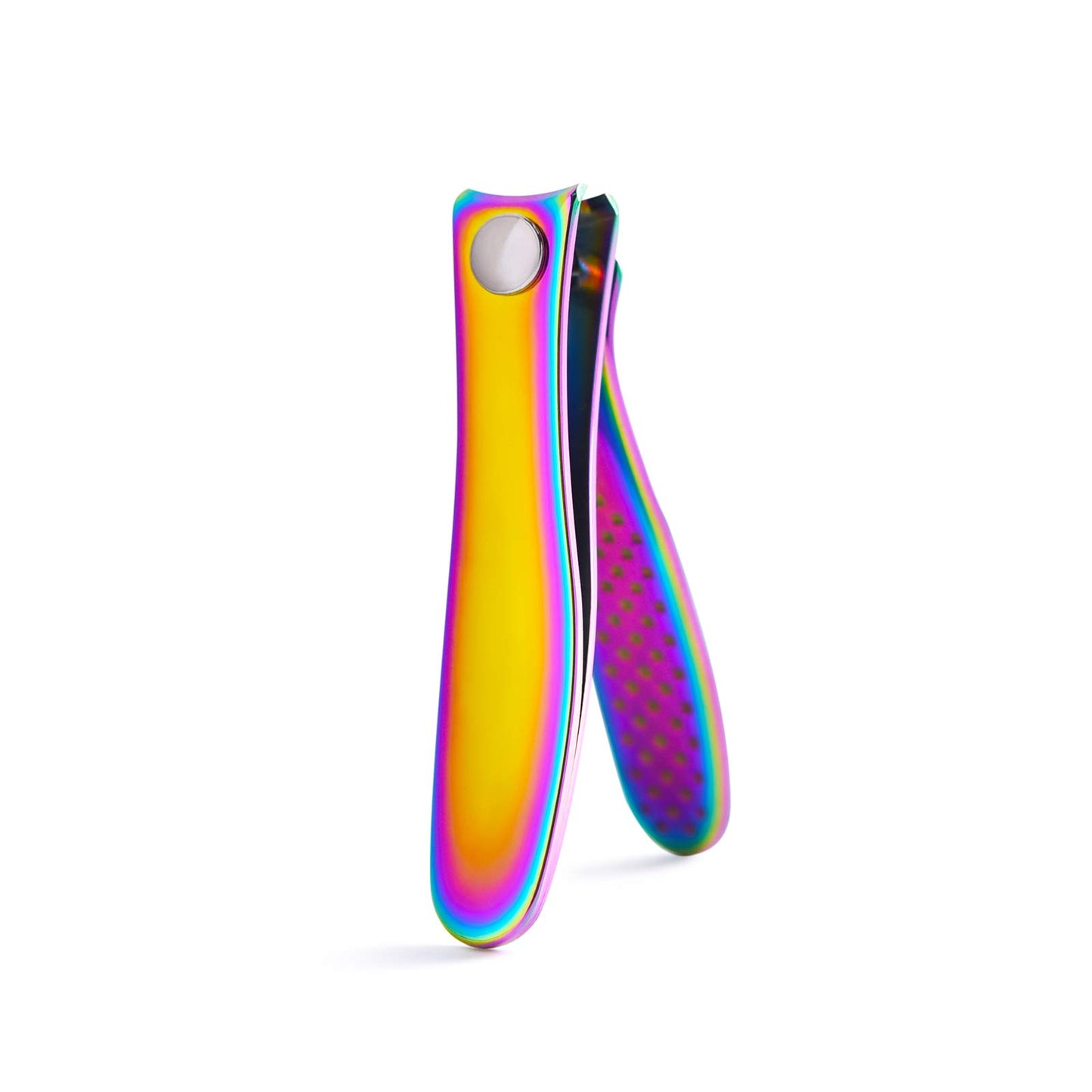Rolabling Colorful Rainbow Nail Clippers Kit Fingernail Cutter and Toenail Cutter Glass Nail File Stainless Steel Clipper Pedicure and Manicure Nail