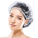 100pcs Shower Caps Disposable, Thicker and Larger Waterproof Clear Hair Bath Caps, Premium Plastic Hair Cap for Women, Spa, Hair Solon, Travel, Hotel