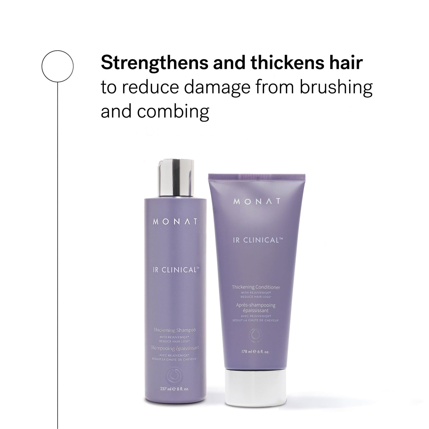MONAT IR Clinical Thickening Shampoo & Conditioner Set - Hair Strengthening & Volumizing System for Thicker, Fuller-Looking Strands - Natural Hair