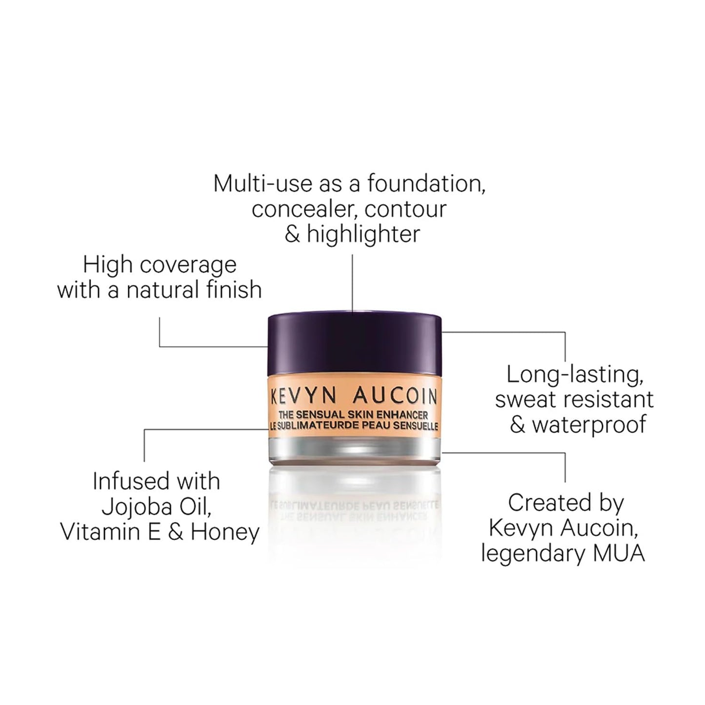 Kevyn Aucoin The Sensual Skin Enhancer, SX 01 (Light) shade: Evens skin tone. All-in-one foundation, concealer, highlight and contour. All skin types.