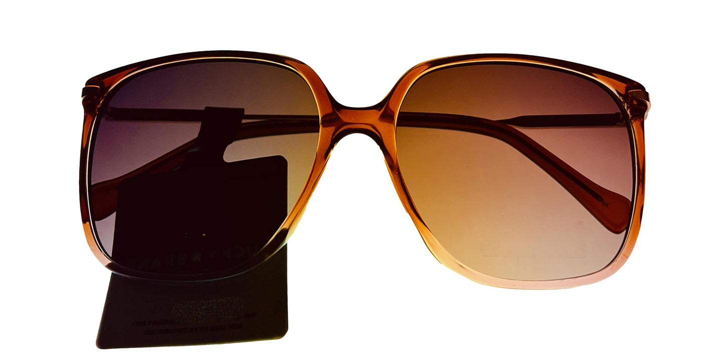 Lucky Brand Women's Lucky Sunglasses Brown to Blush Gradient Square, 58-16-140