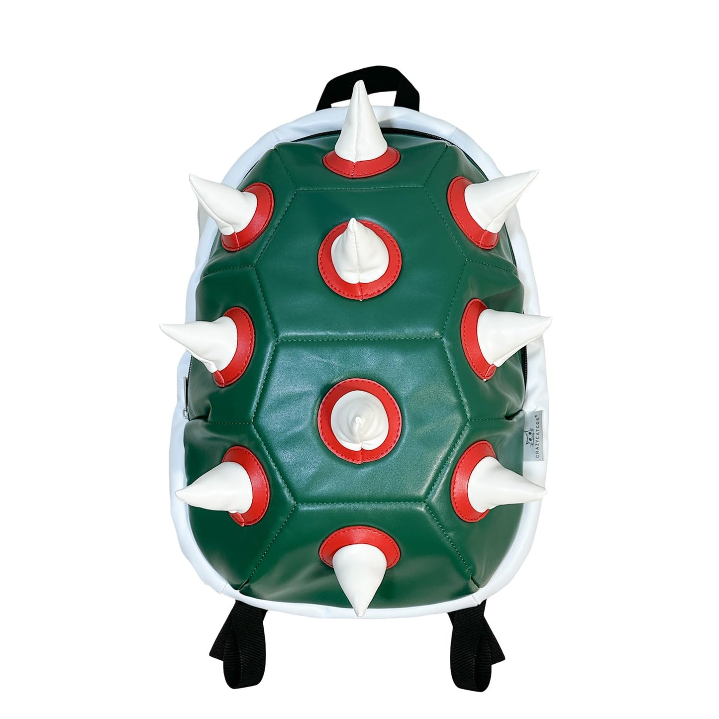 CrazyCatCos Bowsette Koopa Backpack Super Crown Cool White Spiked Shell Daypack Cosplay Costume Accessory Prop