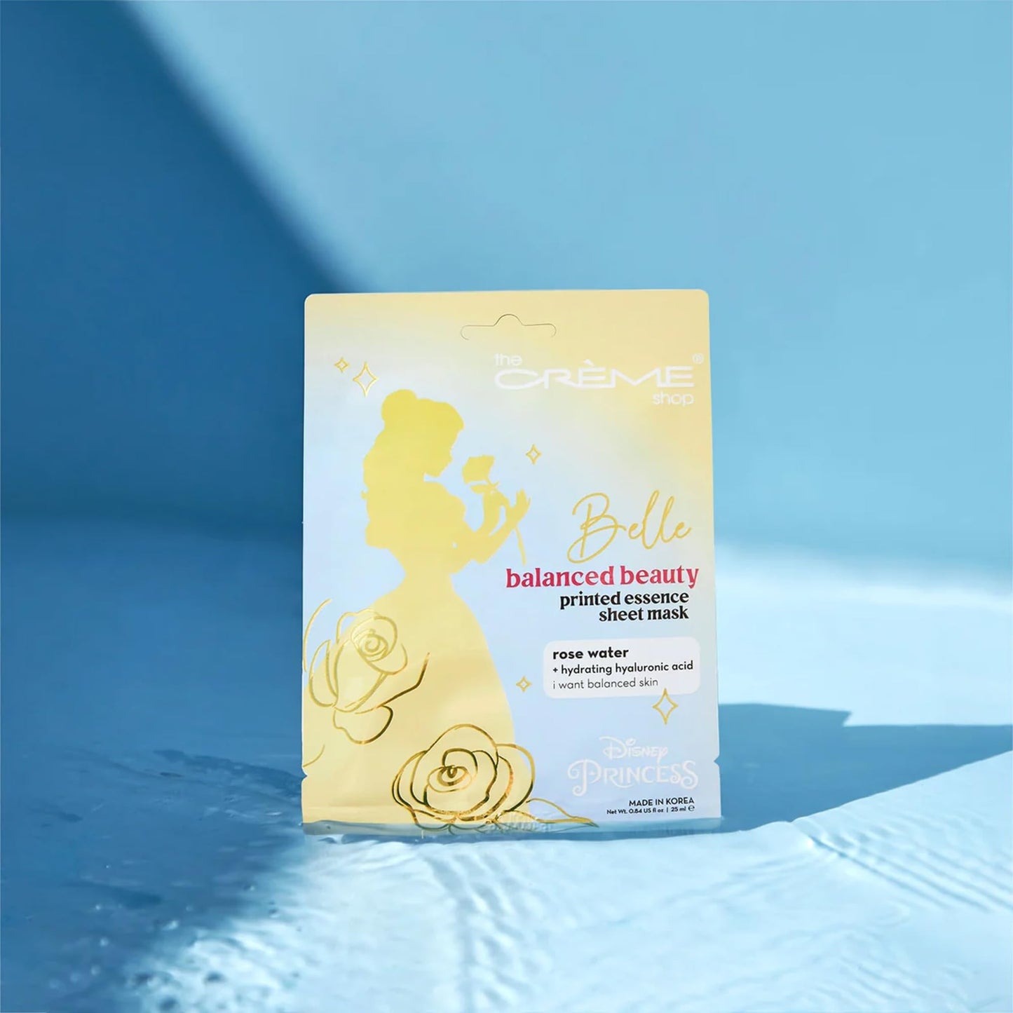 The Crme Shop x Disney Rose Sheet Mask - Moisturizing & Balancing - Infused with Rose Water & Hyaluronic Acid - Beauty and the Beast Belle - Suitable