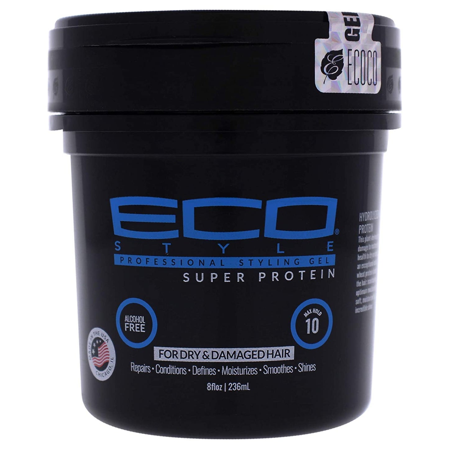 ECOCO Eco Style Gel Regular Super Protein Provides Gravity Defying Hold & Long Lasting Shine, Helps Maintain Healthy Hair, Perfect for Pin Ups & Twist