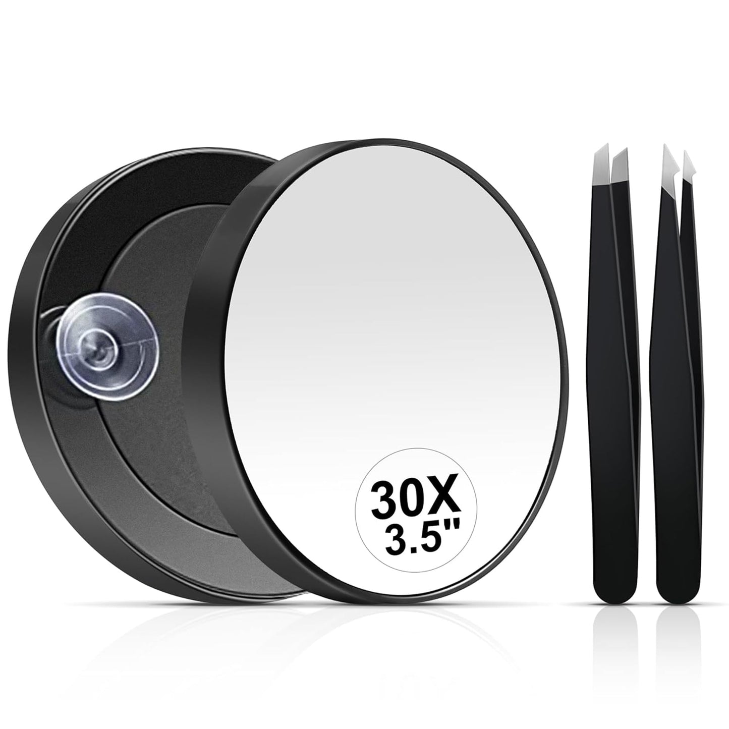 MIYADIVA 30X Magnifying Mirror, Small Travel Mirror with Suction Cup and Tweezers, 3.5 Inches Beauty and Personal Care MIYADIVA Default Title