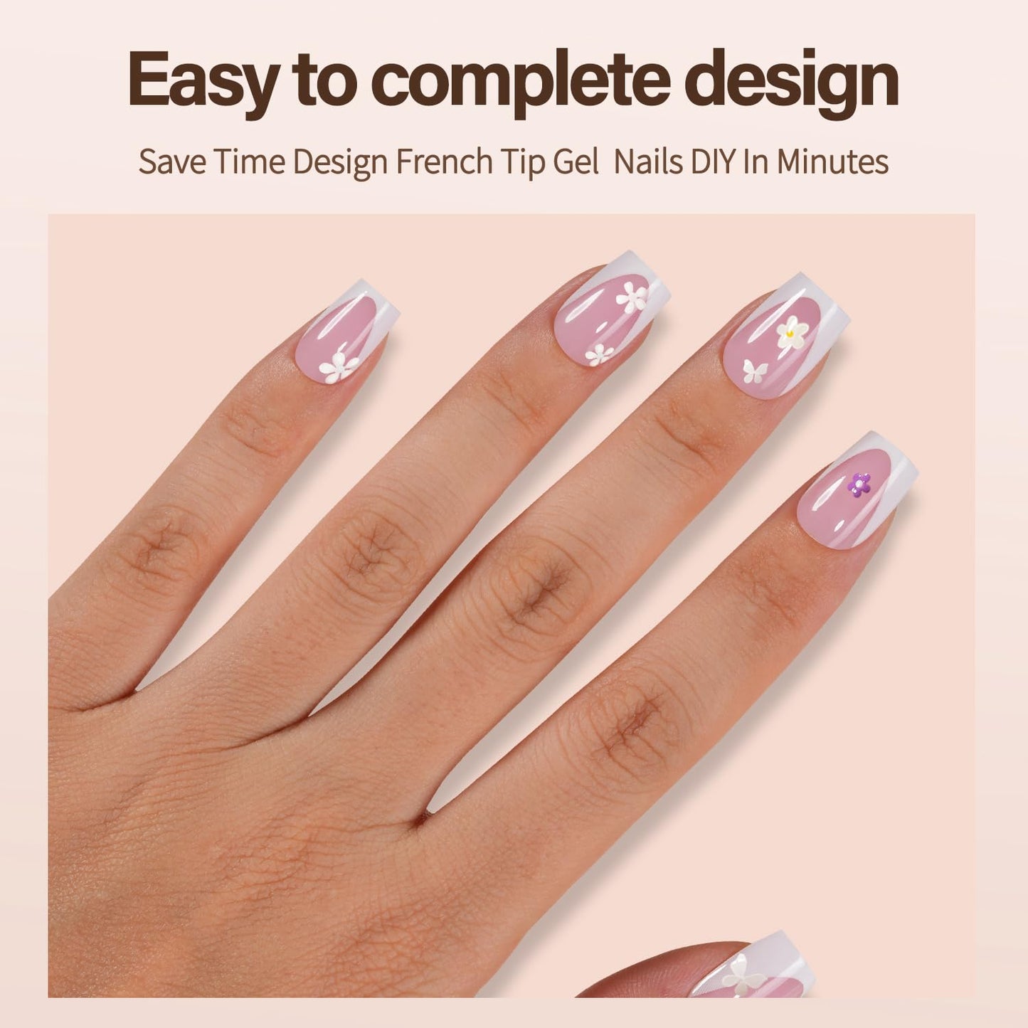 Vansiho Deep French Gel Nail Tips, 150Pcs Short Square French Tips Press on Nails, Pink Soft Gel Nails, Fake Nails for Nail Art DIY 15 Sizes Beauty and Personal Care Vansiho
