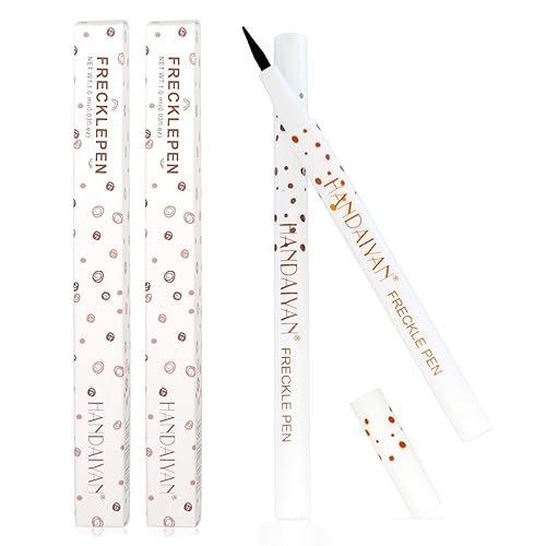 Freckle Pen 4 Colors Available, Natural Lifelike Freckle Makeup Pen, Waterproof Long Lasting Quick Dry - Light Brown, Natural Coffee, Chestnut, Dark