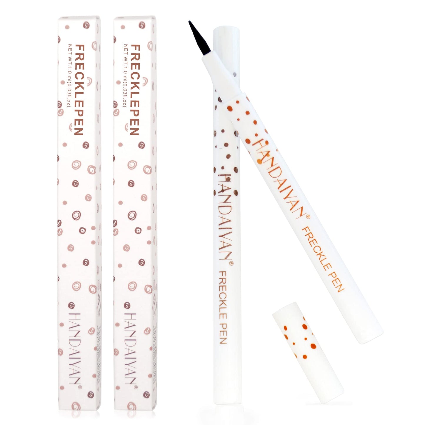 Freckle Pen 4 Colors Available, Natural Lifelike Freckle Makeup Pen, Waterproof Long Lasting Quick Dry - Light Brown, Natural Coffee, Chestnut, Dark