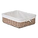 Kobo Rattan Shelf and Storage Basket with removable Liner, Gray, Small Size