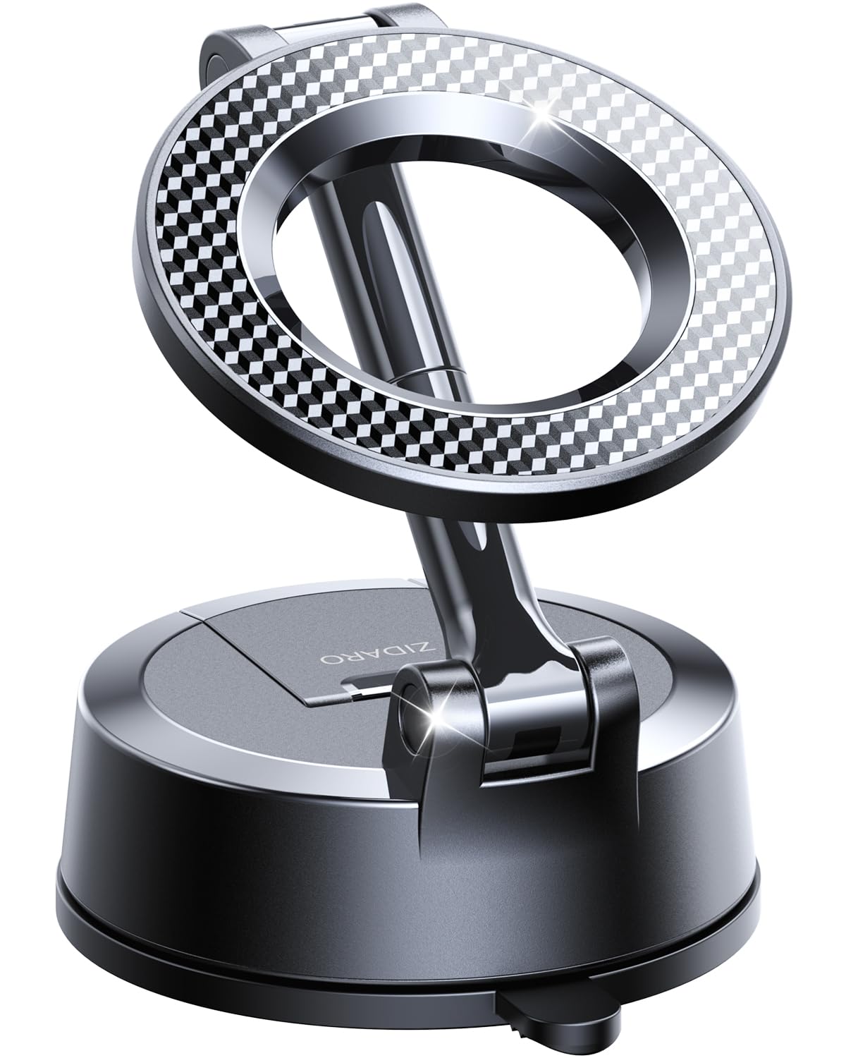 Vacuum Magnetic Car Phone Holder, 360°Adjustable, Compatible with iPhone 12-17 Series & Dashboard Mount & Tesla, 80+LBS Strong Suction Cup Phone…