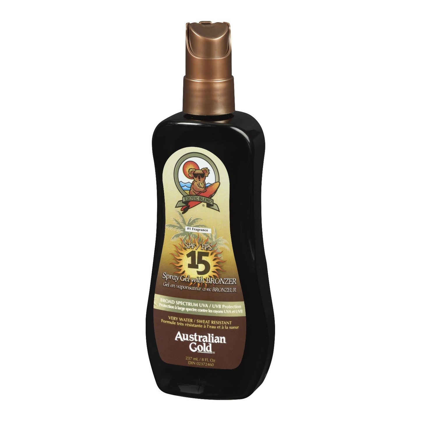 Australian Gold Exotic Blend Spray Gel Sunscreen with Instant Bronzer SPF 15-8 fl oz