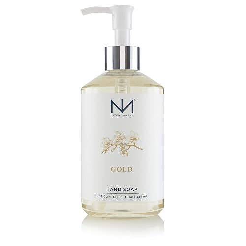 Niven Morgan Gold Hand Soap, 11 oz - Luxury Liquid Hand Wash with Rich Lather, Elegant Fragrance for Kitchen and Bathroom