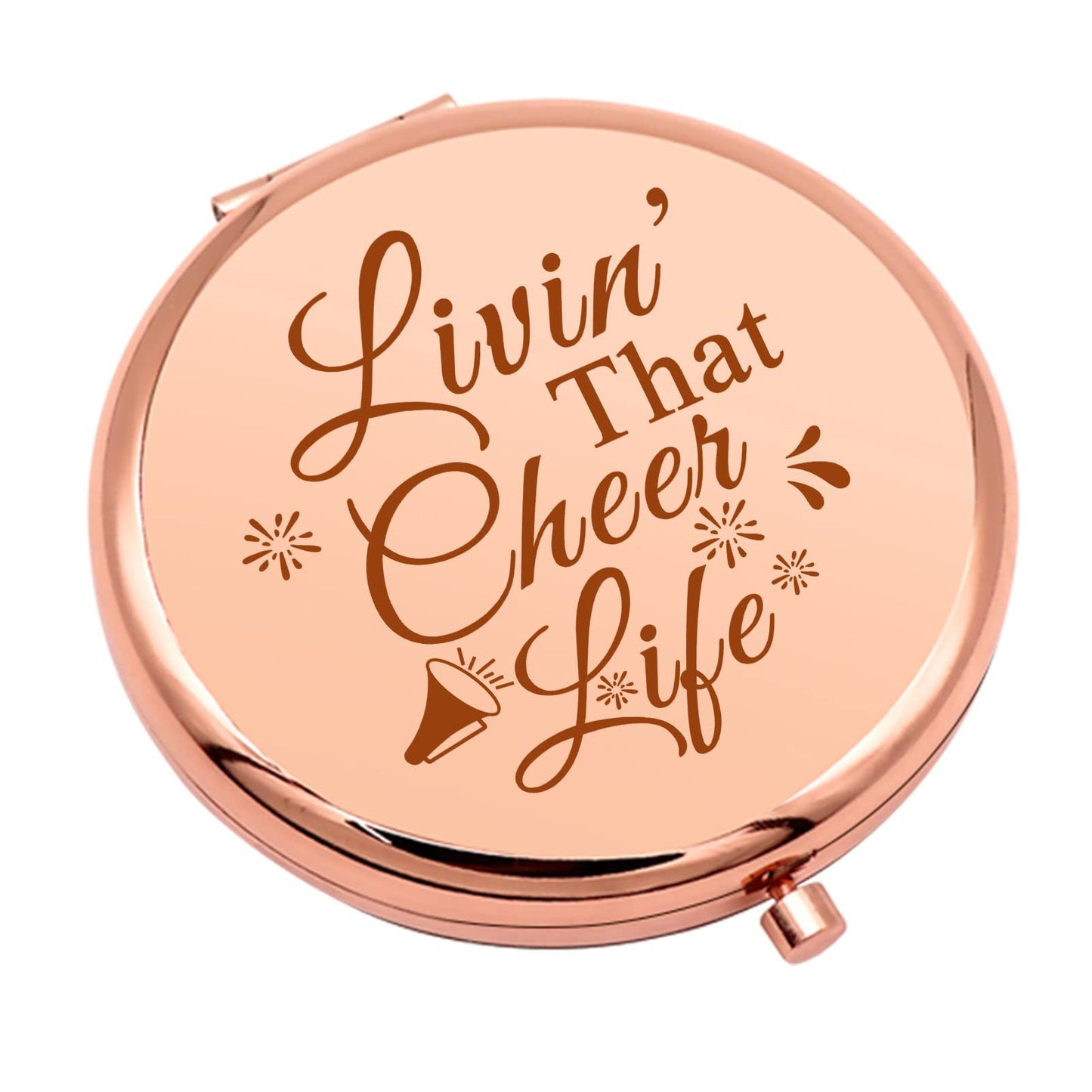 Mwphuy Cheer Gifts for Girls Sister Cheerleading Gift Compact Makeup Mirror for Women Cheer Gifts for Team Inspirational Gift Folding Pocket Mirror