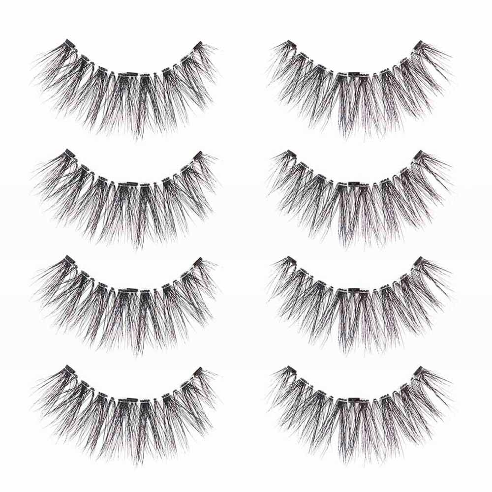 Ardell 3D Faux Mink Lashes 858 - Lightweight False Eyelashes with Invisiband, Reusable Strip Lashes, 4 Pairs