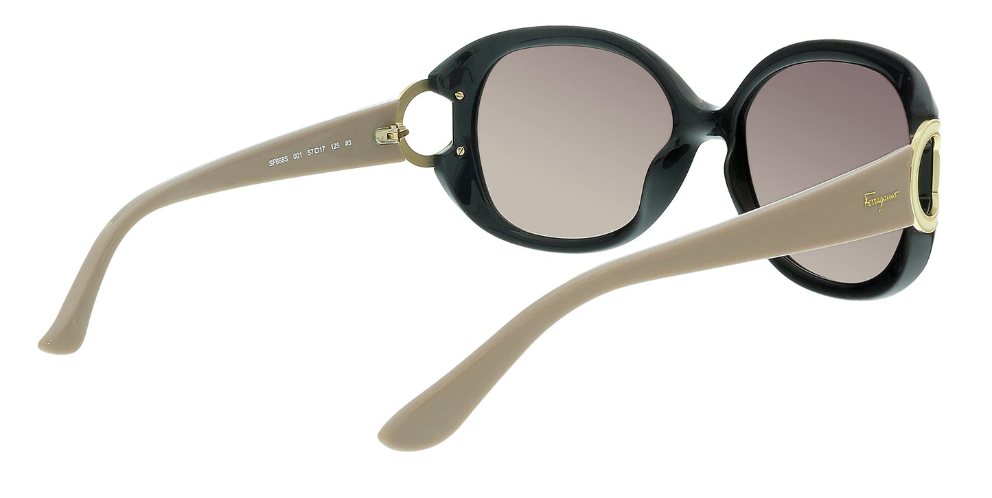 Ferragamo Brown Gradient Oval Sunglasses SF668 001 57