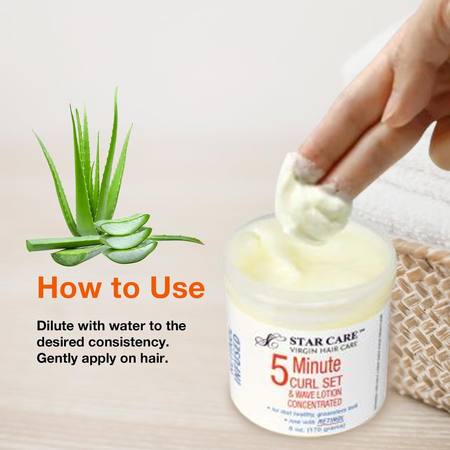 STAR CARE 5 Minute Curl Set & Wave Lotion concentrated with Retinol, Adds Sheen, Repairs & Moisturizes, Ideal for Hairpieces, Braids & Perms 6oz/170g