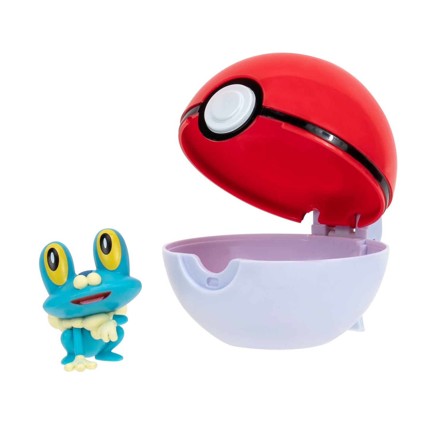 Pokémon PKW3133 - Clip'n'Go Poké Balls - Froxy & Pokéball, Official Pokéball with 5 cm Figure Red Ball