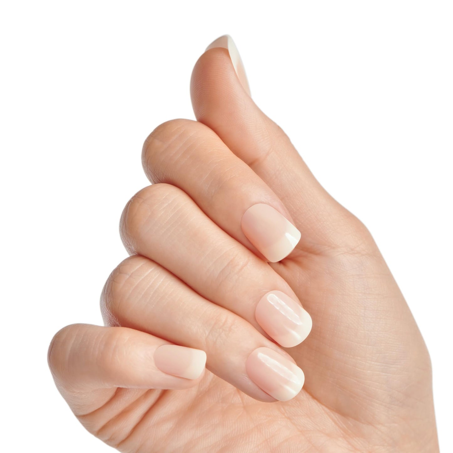 KISS Salon Acrylic Nude French Tip Press On Nails Short, ‘Breathtaking’, Beige, Squoval, Includes 28 Fake Nails, Nail Glue 2g, 1 Manicure Stick, 1 Beauty & Personal Care KISS