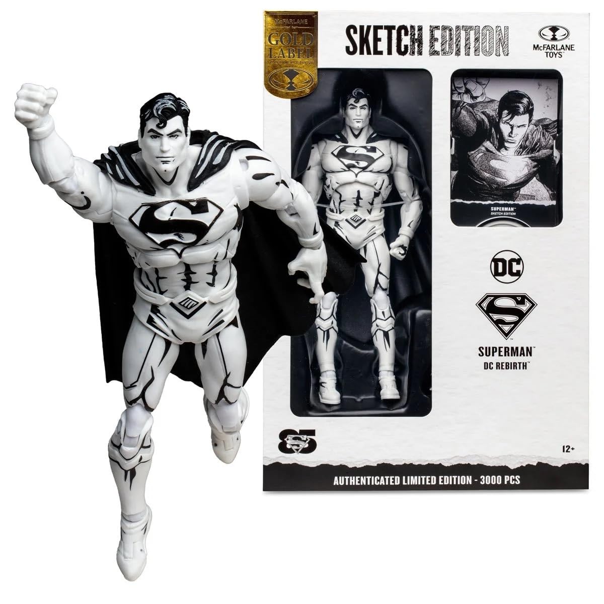 McFarlane Toys Superman DC Rebirth Sketch Edition SDCC 2023 Golden Label
