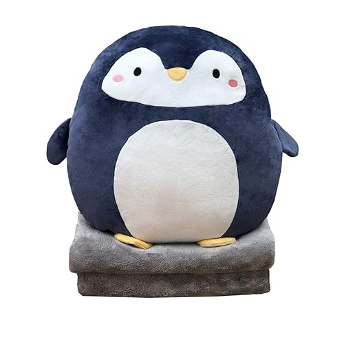 Hofun4U Penguin Stuffed Animal 16 Inch, Blanket in Cute Plush Pillow, Girls Boys Gifts for Birthday Christmas, Travel