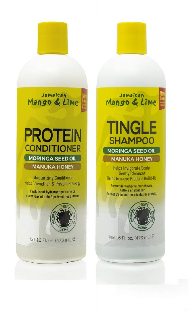 Jamaican Mango & Lime Love Your Locs Tingle Shampoo & Protein Conditioner - Strengthening Hair Care for Locs, Braids & Natural Hair Growth (Shampoo