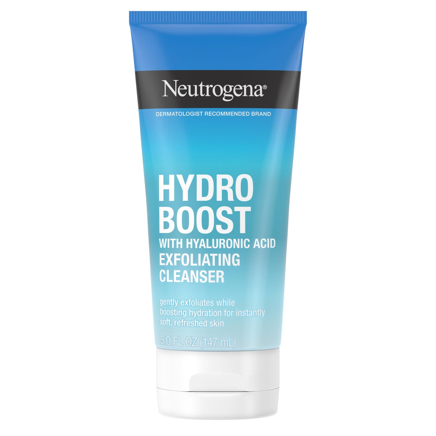 Neutrogena Hydro Boost Gentle Exfoliating Daily Facial Cleanser with Hyaluronic Acid, Face Wash Clinically Proven to Increase Skin's Hydration Level