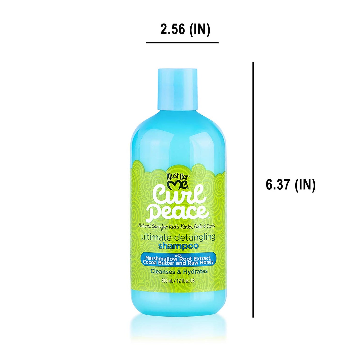 Just For Me Curl Peace Ultimate Detangling Shampoo - Cleanses & Hydrates, Contains Marshmallow Root Extract, Cocoa Butter & Raw Honey, No Animal