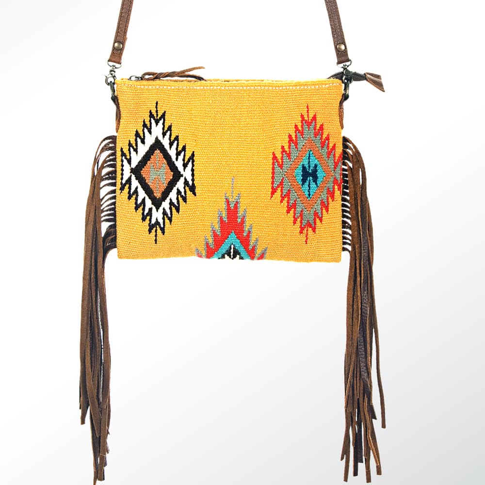 American Darling Women's Crossbody Bag Western Saddle Blanket Genuine Leather Handbag and Ladies Purse