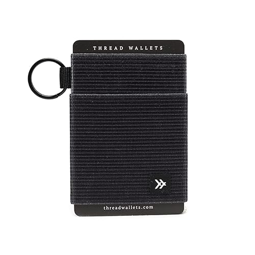 Thread Wallets Ultra Slim Minimalist Card Holder Wallet for Men and Women (Black, One Size)