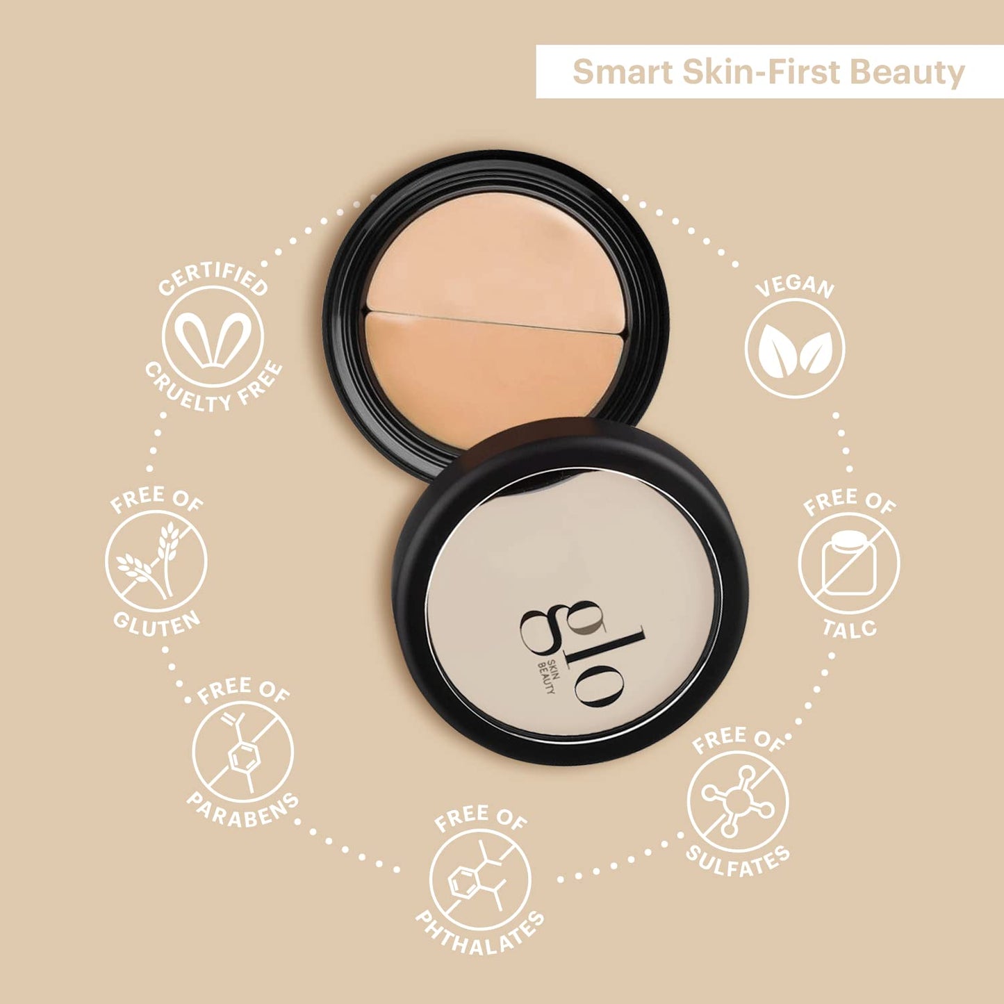 Glo Skin Beauty Under Eye Concealer Makeup with Duo Shades for Custom Blending - Corrects & Conceals Dark Circles & Redness