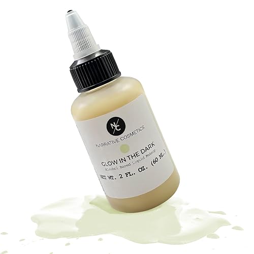 Narrative Cosmetics UV Fluorescent Alcohol Airbrush Paints - 2 fl oz, Glow Effect, Waterproof, Sweatproof, Highly Pigmented Liquid Makeup