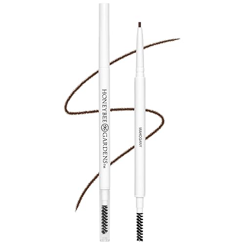 Honeybee Gardens Fine Point Brow Pencil, Mahogany, Long-Lasting Eyebrow Definition, Vegan, Cruelty-Free Beauty