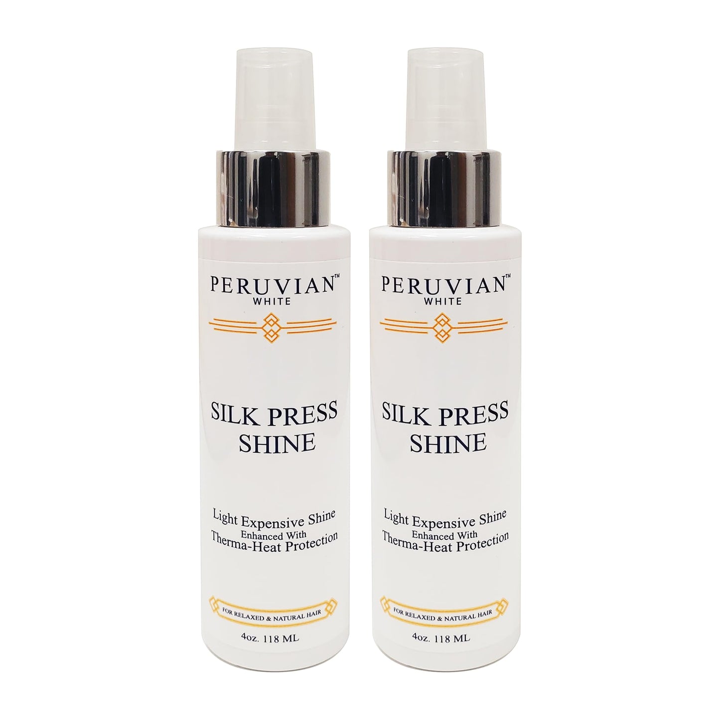 Peruvian white Silk Press Shine Enhanced with Therma-Heat Protection, 4 oz. (Pack of 2)