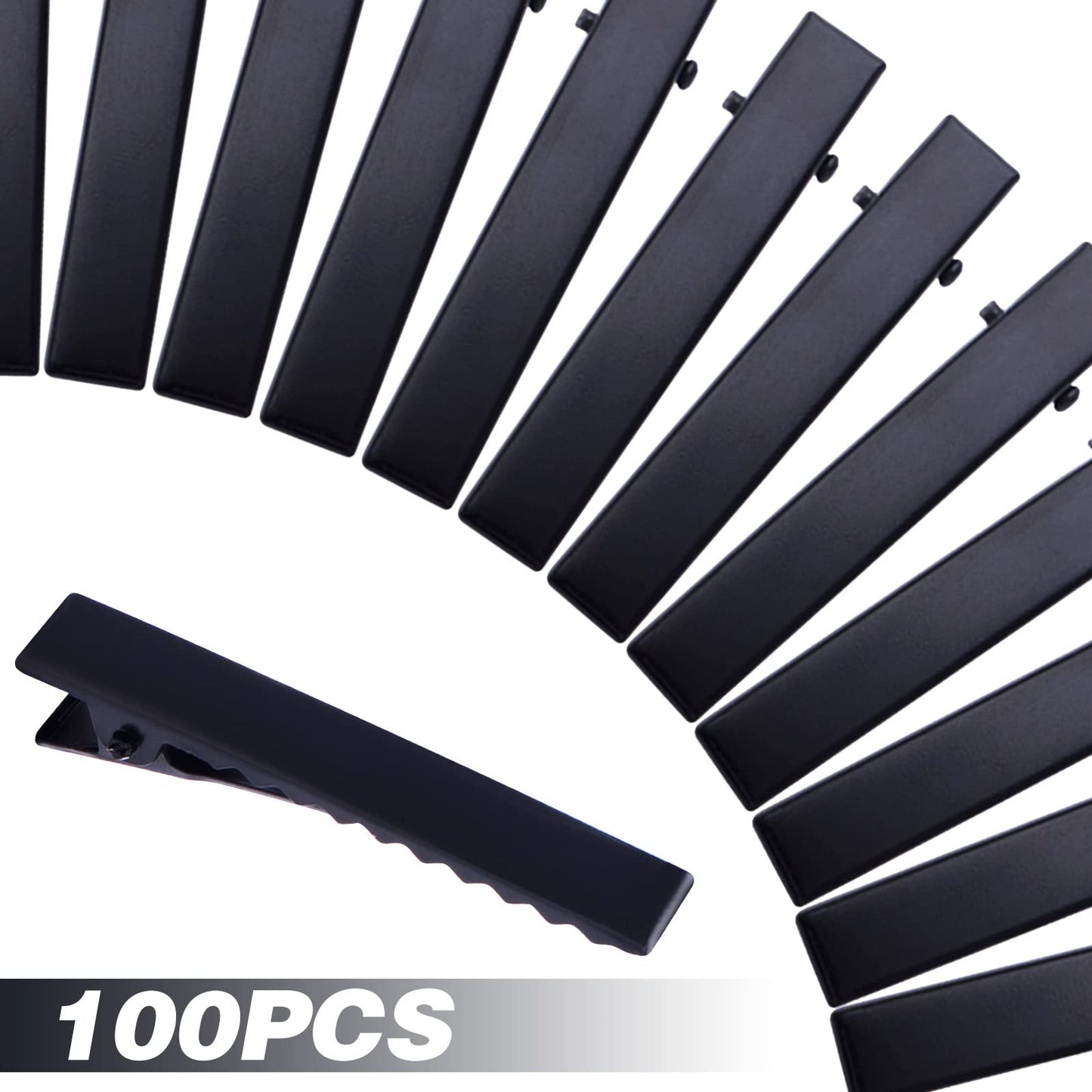 100pcs Metal Alligator Hair Clips Flat Top with Teeth Single Prong Hairpins Sectioning Hairdressing Salon Clips for Women Girls Hairbow DIY Art Craft