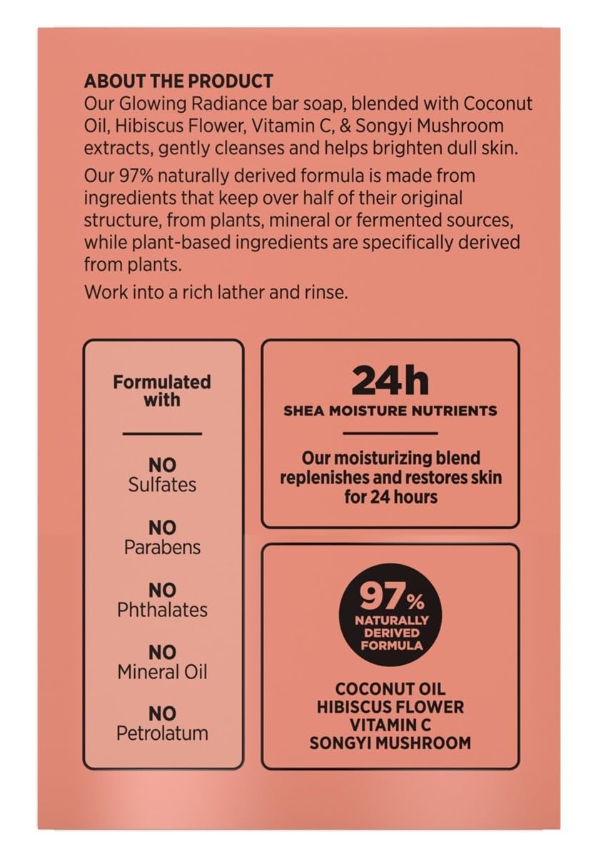Shea Moisture Soap 8 Ounce Bar Coconut & Hibiscus Shea Butter (235ml) (6 Pack)