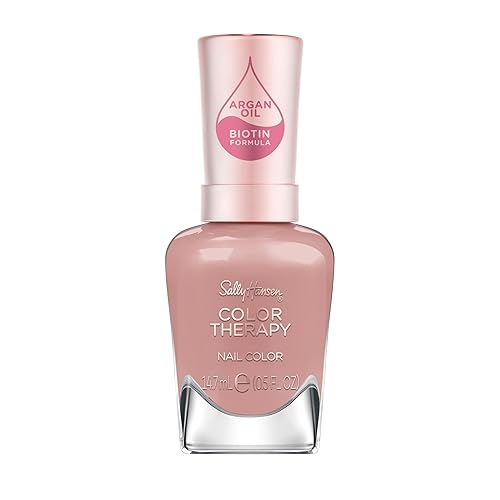 Sally Hansen Color Therapy Nail Polish | Biotin, Argan Oil, Long Lasting, Healthy Nails, Nail Strengthener, Opaque | 199 Eiffel in Love | Mauve Pink