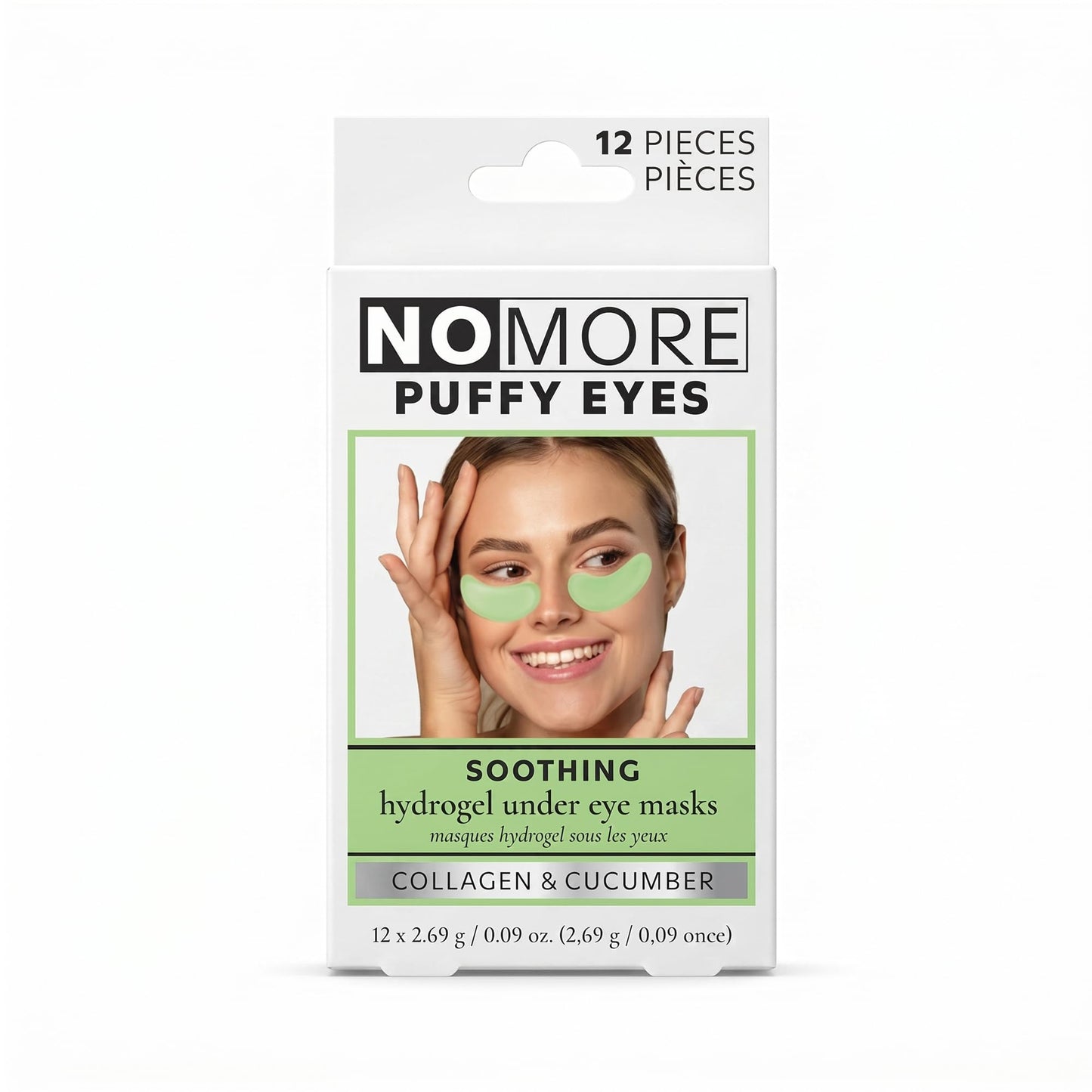 Danielle Creations Anti-Puffiness Puffy Under Eyes No More Hydrogel Undereye Masks for Dark Circles with Collagen & Cucumber, 6 Pairs