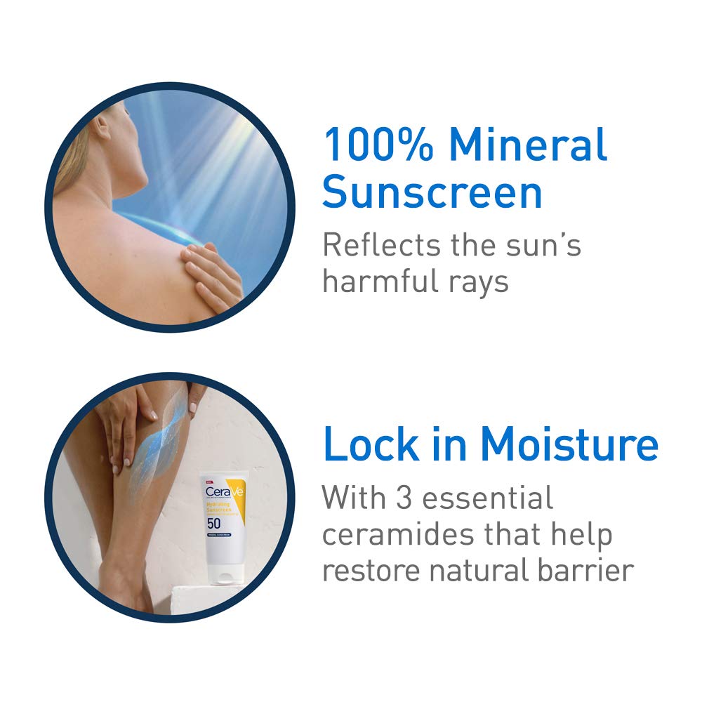 Cerave Sunscreen Bundle SPF 30 | Contains Mineral Sunscreen for Face SPF 30, 2.5 Ounce, and Mineral Body Sunscreen SPF 30, 5 Ounce 1 ea