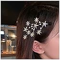 Yheakne Crystal Rhinestone Bling Hair Accessories: Decorative Star Barrette, Hair Pin, and Headpiece for Women and Girls (Silver)