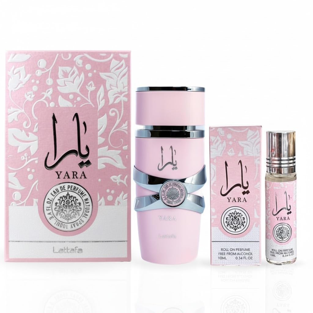 Lattafa Yara 2-piece Fragrance Bundle for Women (3.4 Oz Eau de Parfum Spray + 0.34 Oz Concentrated Perfume Oil) Beauty and Personal Care Lattafa