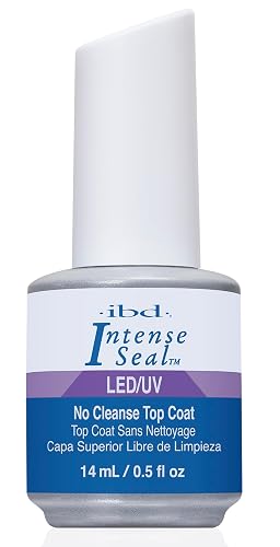 IBD LED/UV Intense Seal No Cleanse Top Coat for Gel and Acrylic Nails, High Gloss Mirror Shine, Non Yellowing Formula, 14ml 0.5 fl oz Beauty & Personal Care IBD