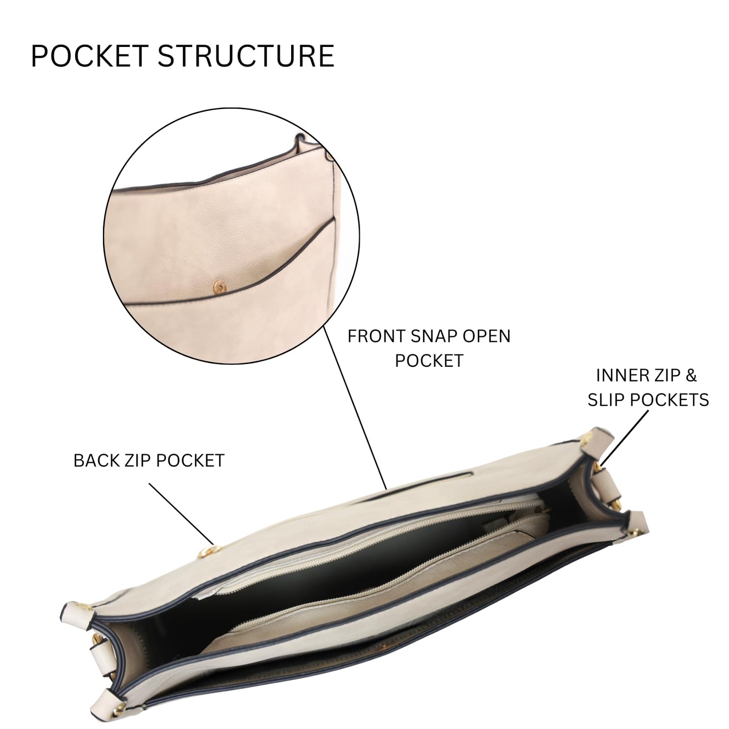 JEN & CO. Crossbody Bags for Women Trendy Vegan Leather Hobo Purses Shoulder Handbags with Wide Adjustable Guitar Strap, Dusty Lavender