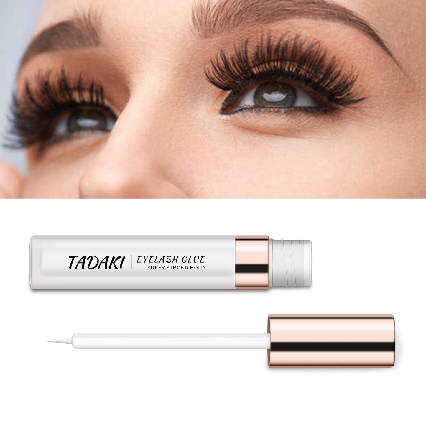 Tadaki Eyelashes Adhesive with Waterproof HoldClearLatex-Free, Professional Hypoallergenic Glue for Sensitive Eye, Suitable for False Lash, Mink Lash