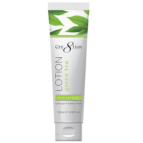 Cre8tion Spa Green Tea Hand & Body Lotion, Luxurious Lightweight Moisturizer for Silky, Smooth Skin, 3.3 Fl Oz