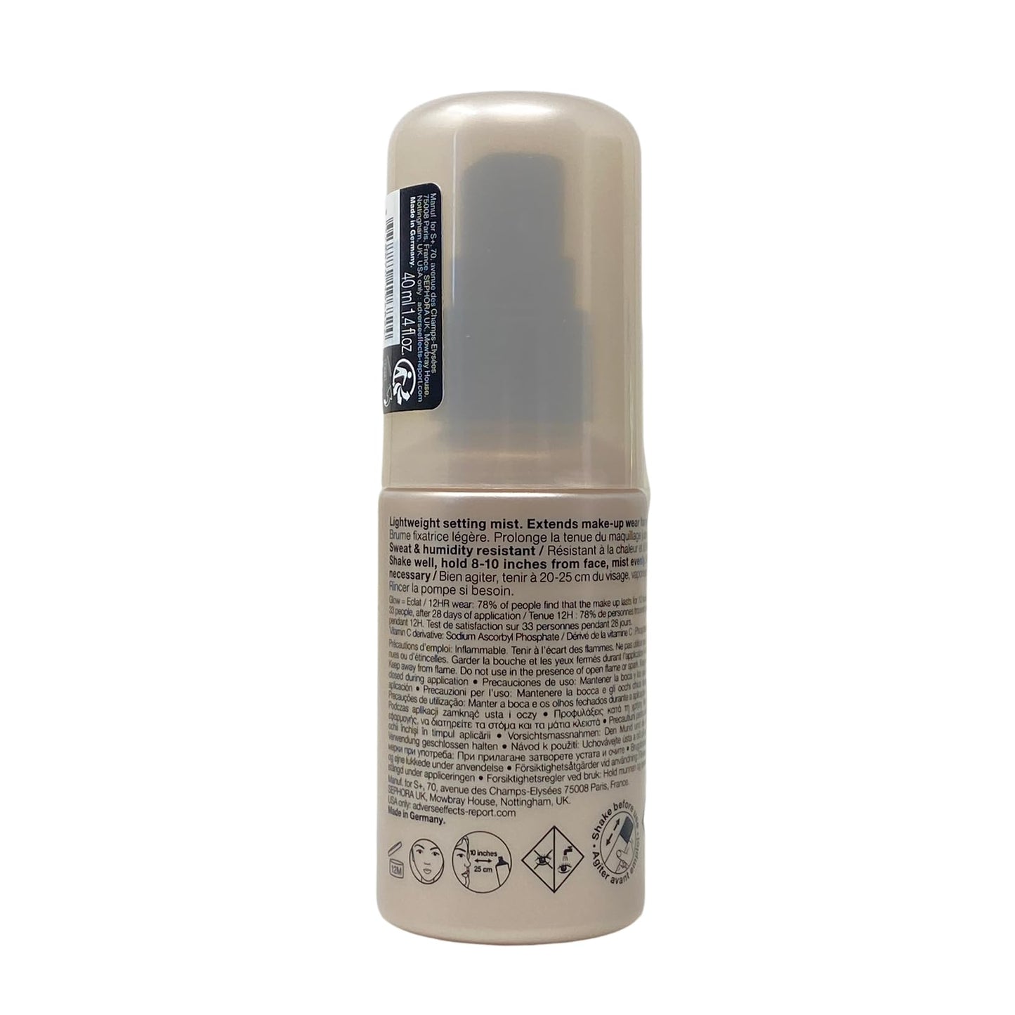 SEPHORA COLLECTION Glow Makeup Setting Spray with Vitamin C 1.4 fl oz / 40 mL Travel Size.